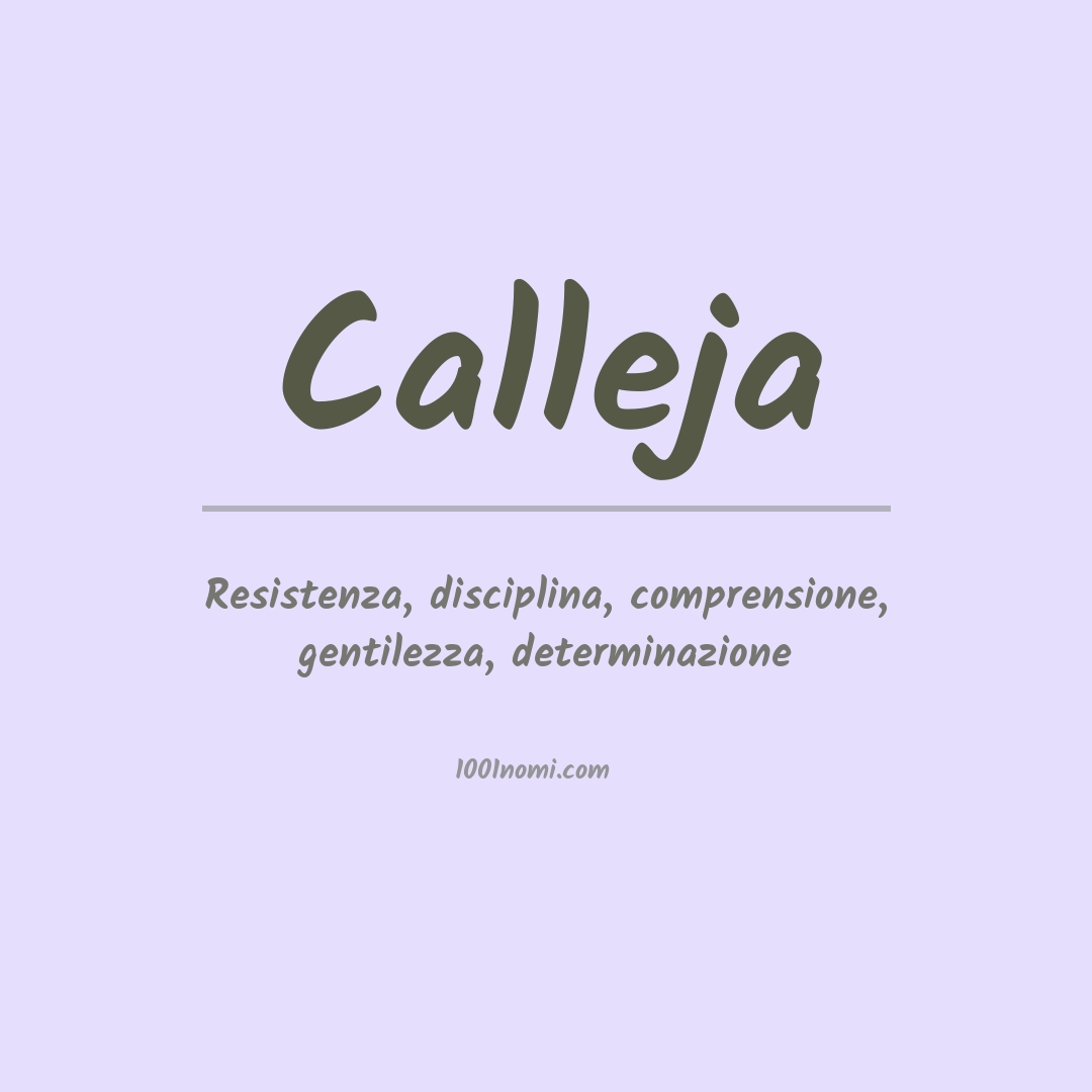 Significato del nome Calleja