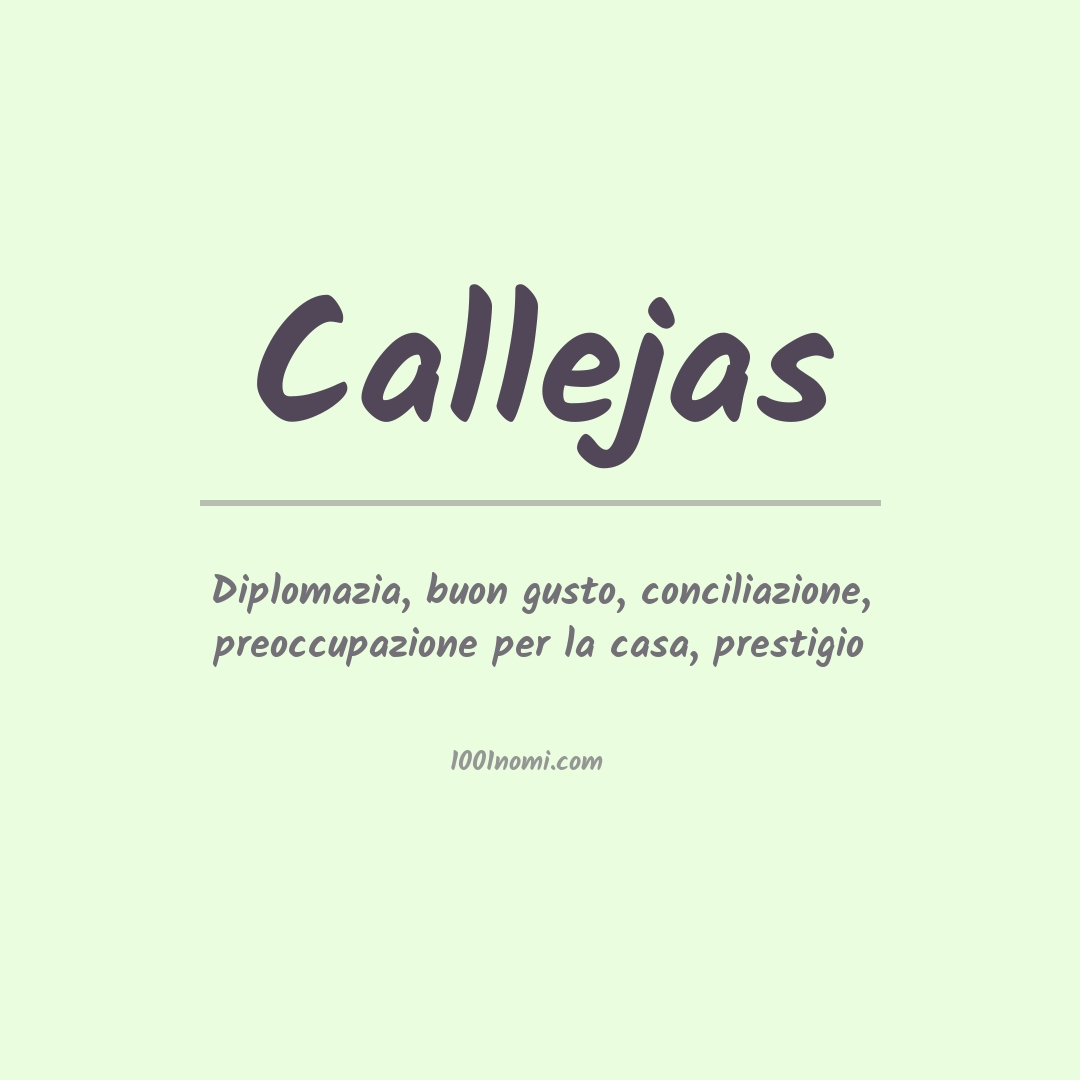 Significato del nome Callejas