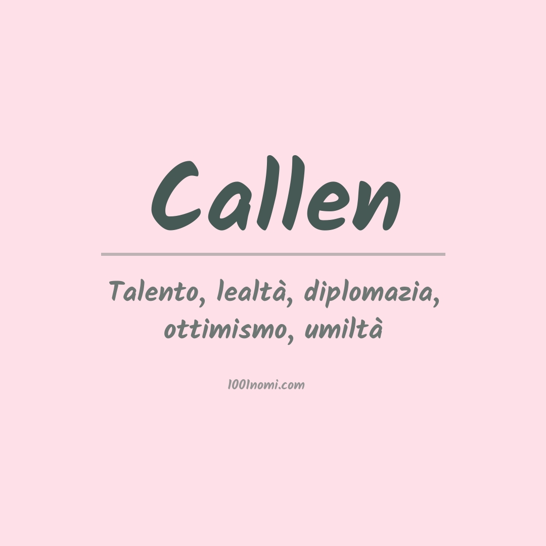 Significato del nome Callen