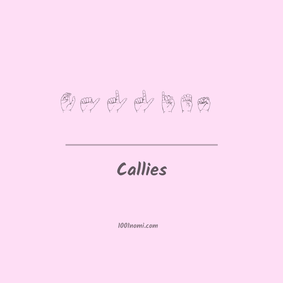 Callies nella lingua dei segni