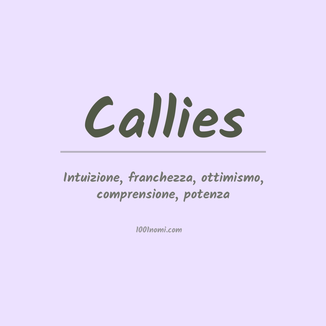 Significato del nome Callies