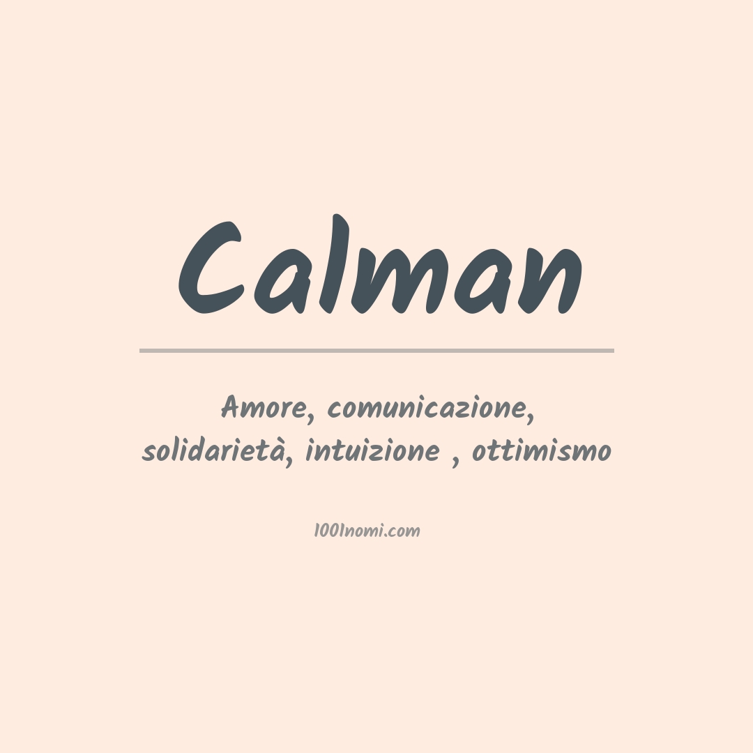 Significato del nome Calman