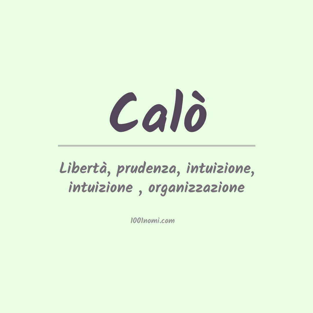 Significato del nome Calò