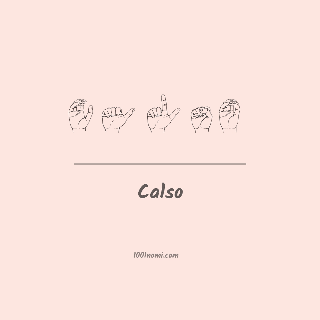 Calso nella lingua dei segni Calso nella lingua dei segni
