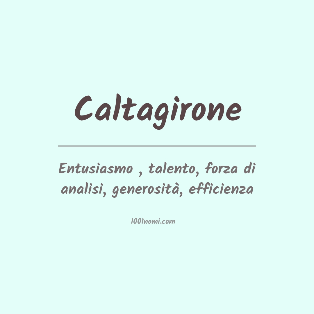 Significato del nome Caltagirone