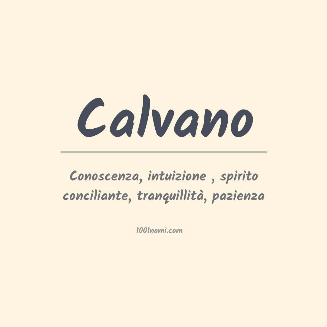 Significato del nome Calvano