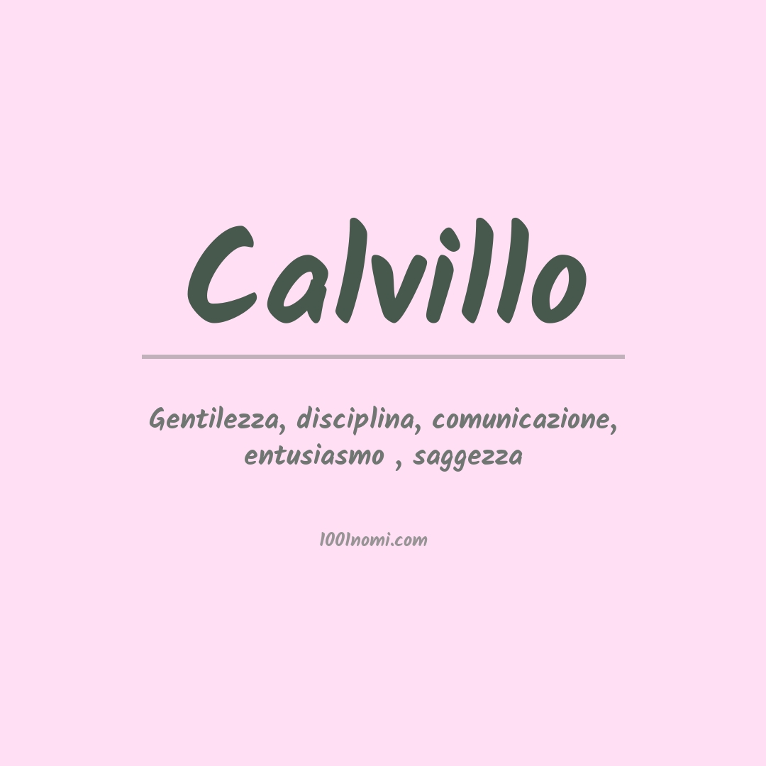 Significato del nome Calvillo