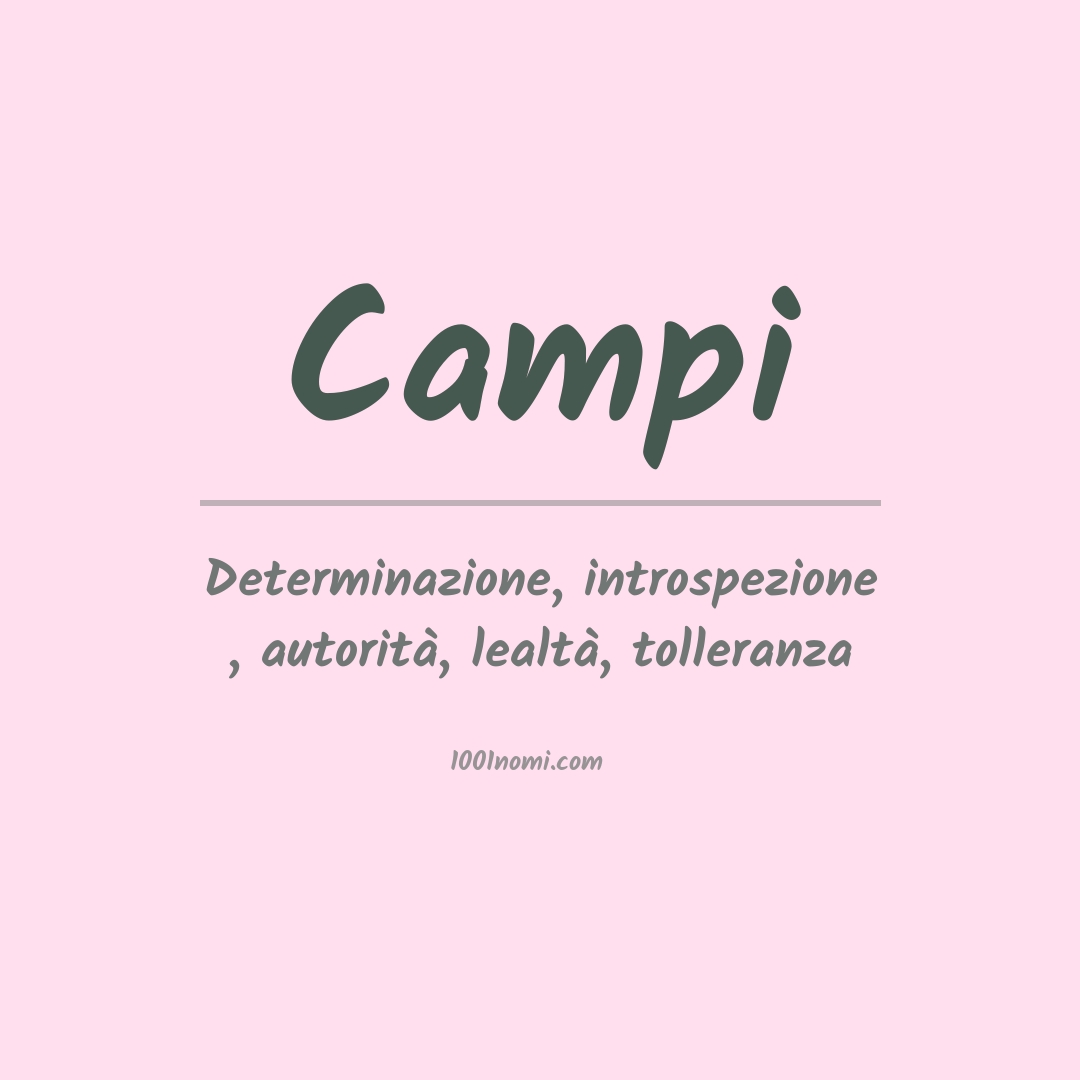 Significato del nome Campi