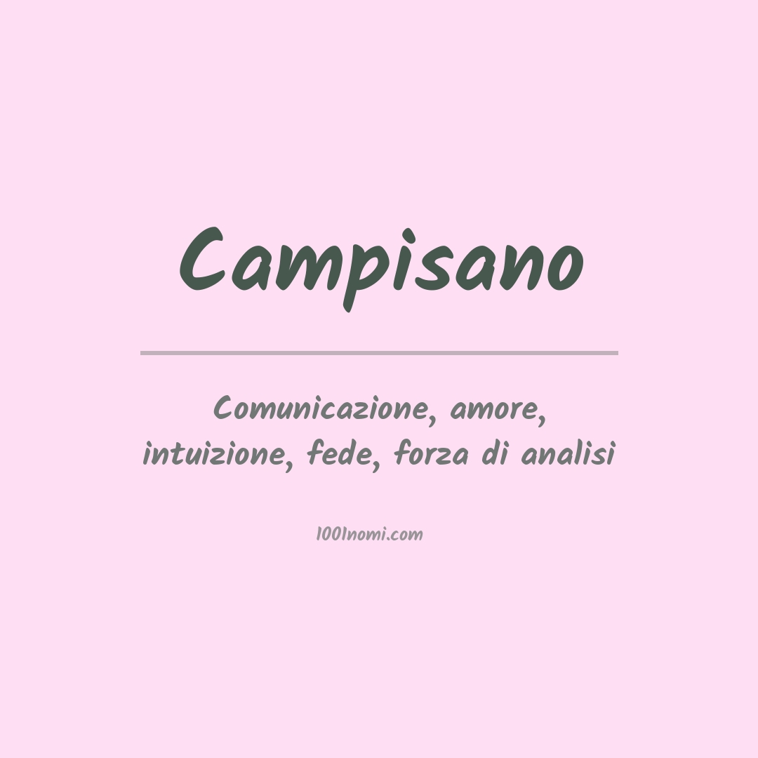 Significato del nome Campisano