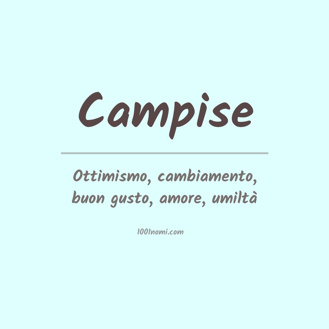 Significato del nome Campise