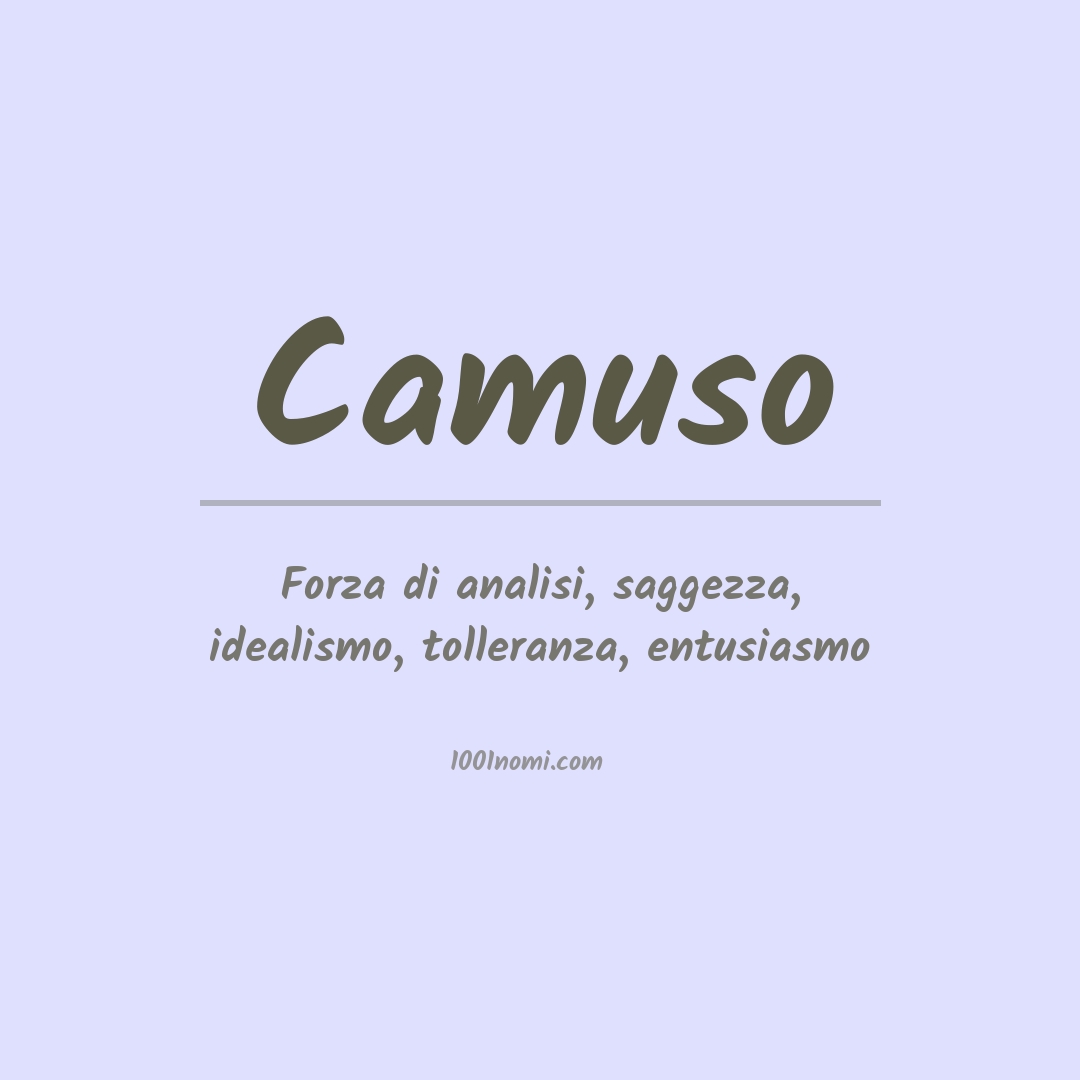 Significato del nome Camuso