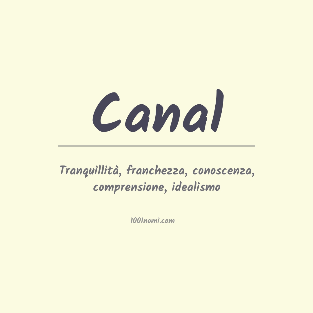 Significato del nome Canal