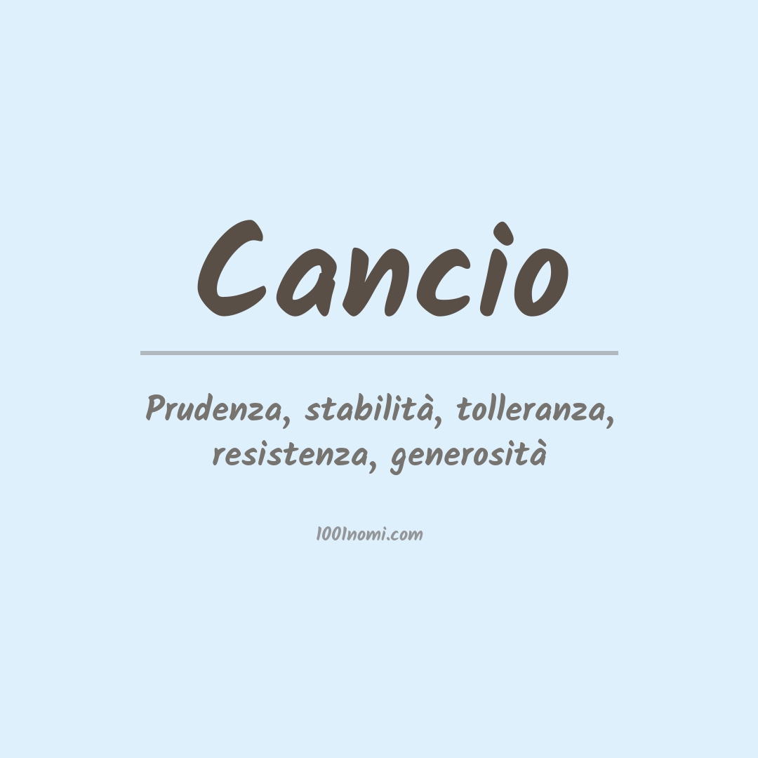 Significato del nome Cancio