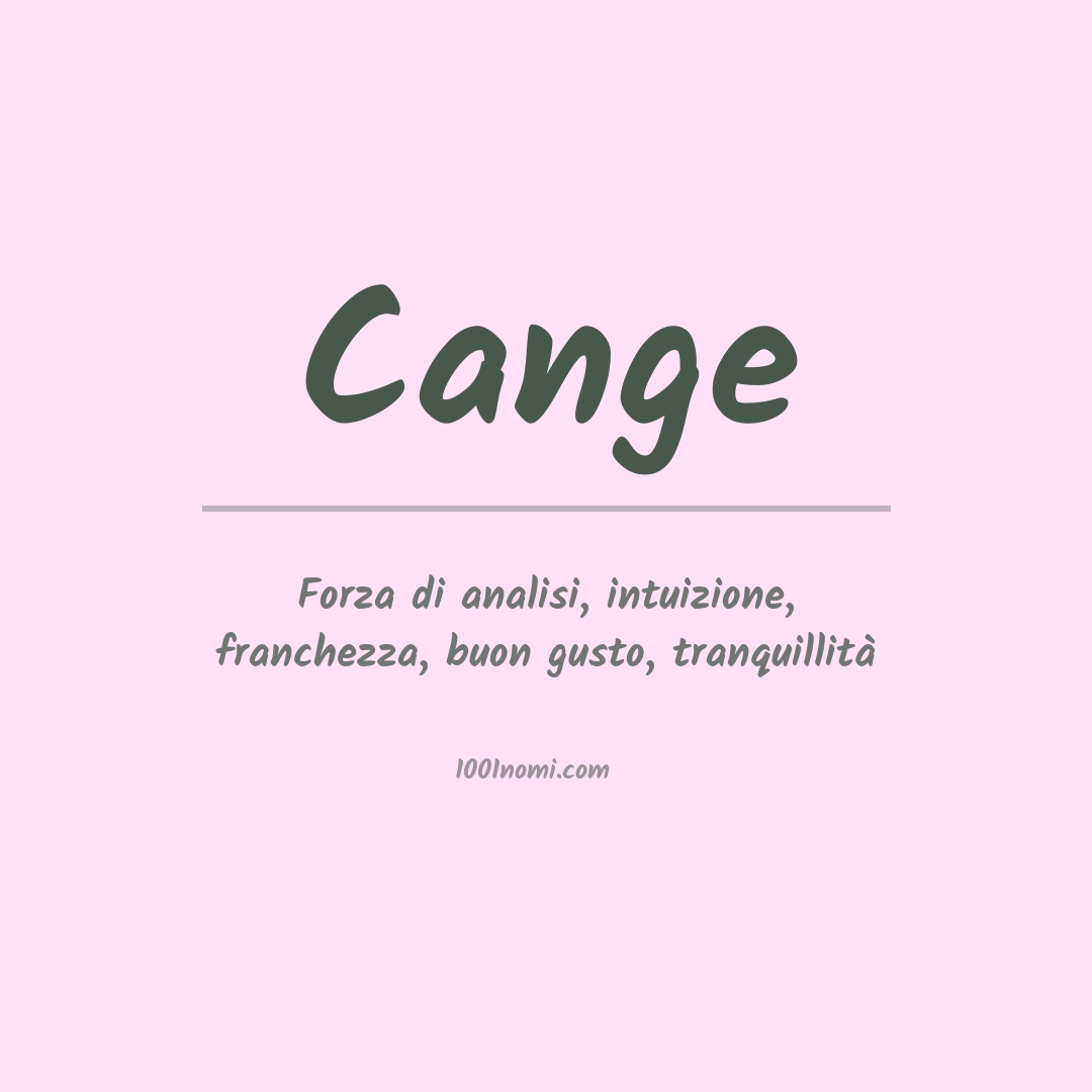 Significato del nome Cange Significato del nome Cange