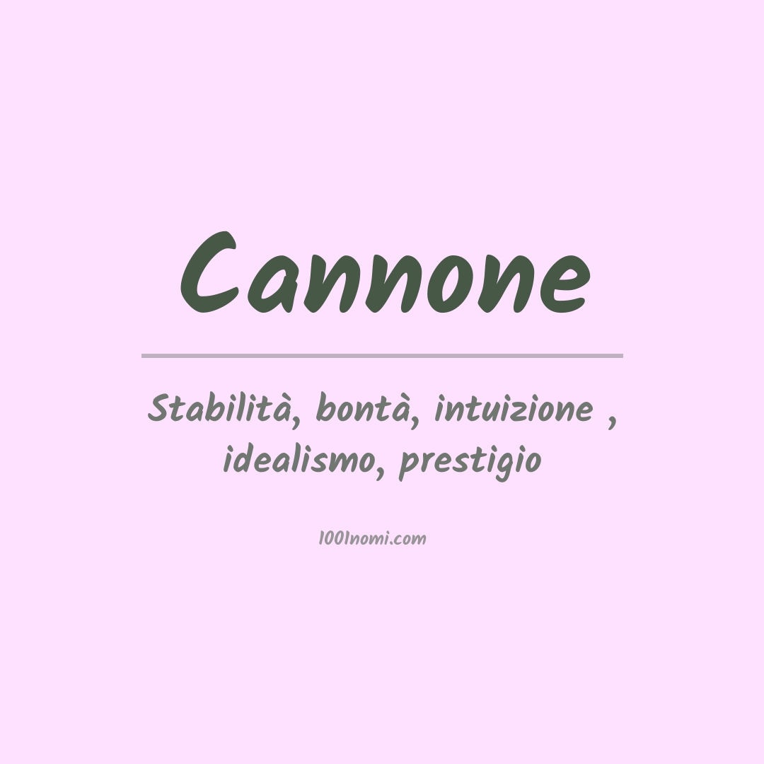 Significato del nome Cannone