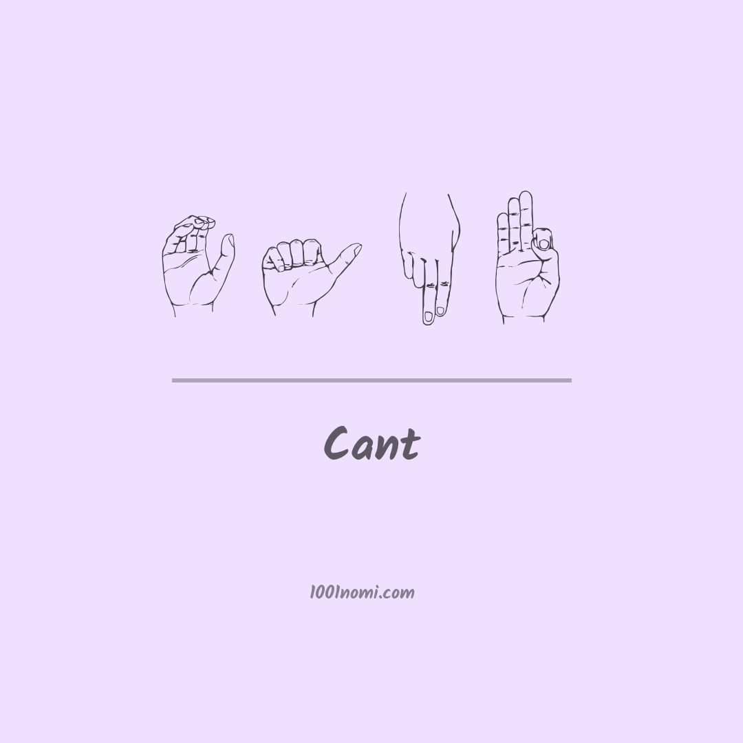 Cant nella lingua dei segni