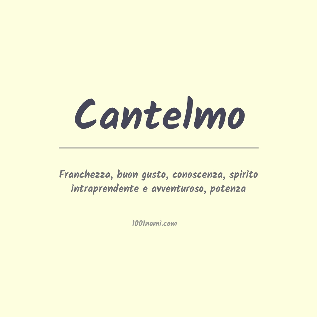 Significato del nome Cantelmo