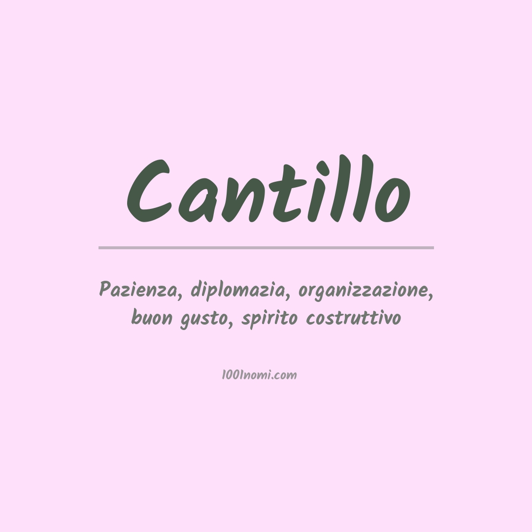 Significato del nome Cantillo