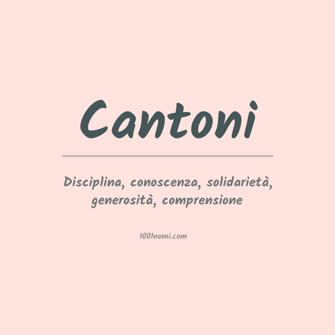 Significato del nome Cantoni