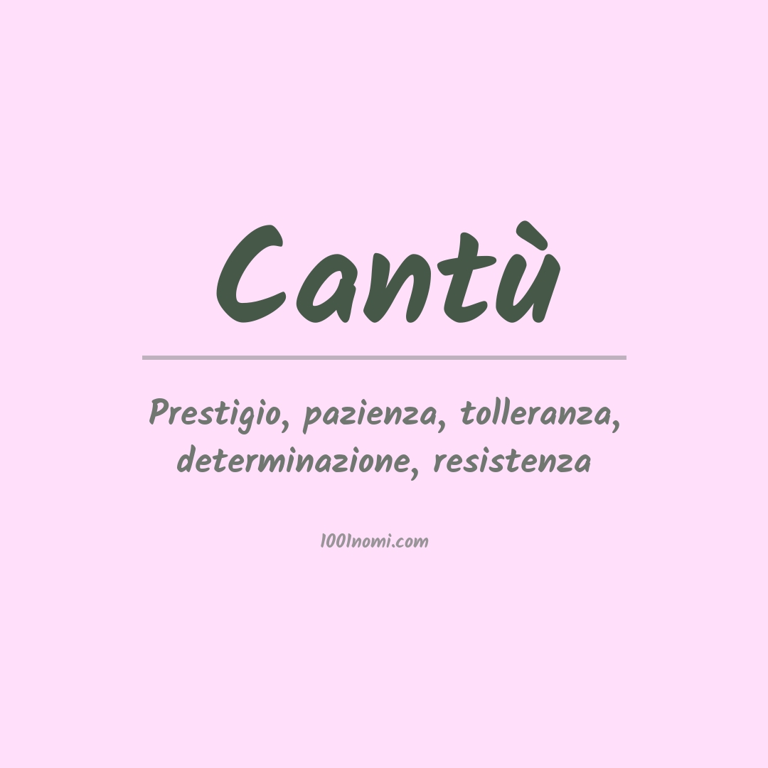 Significato del nome Cantù