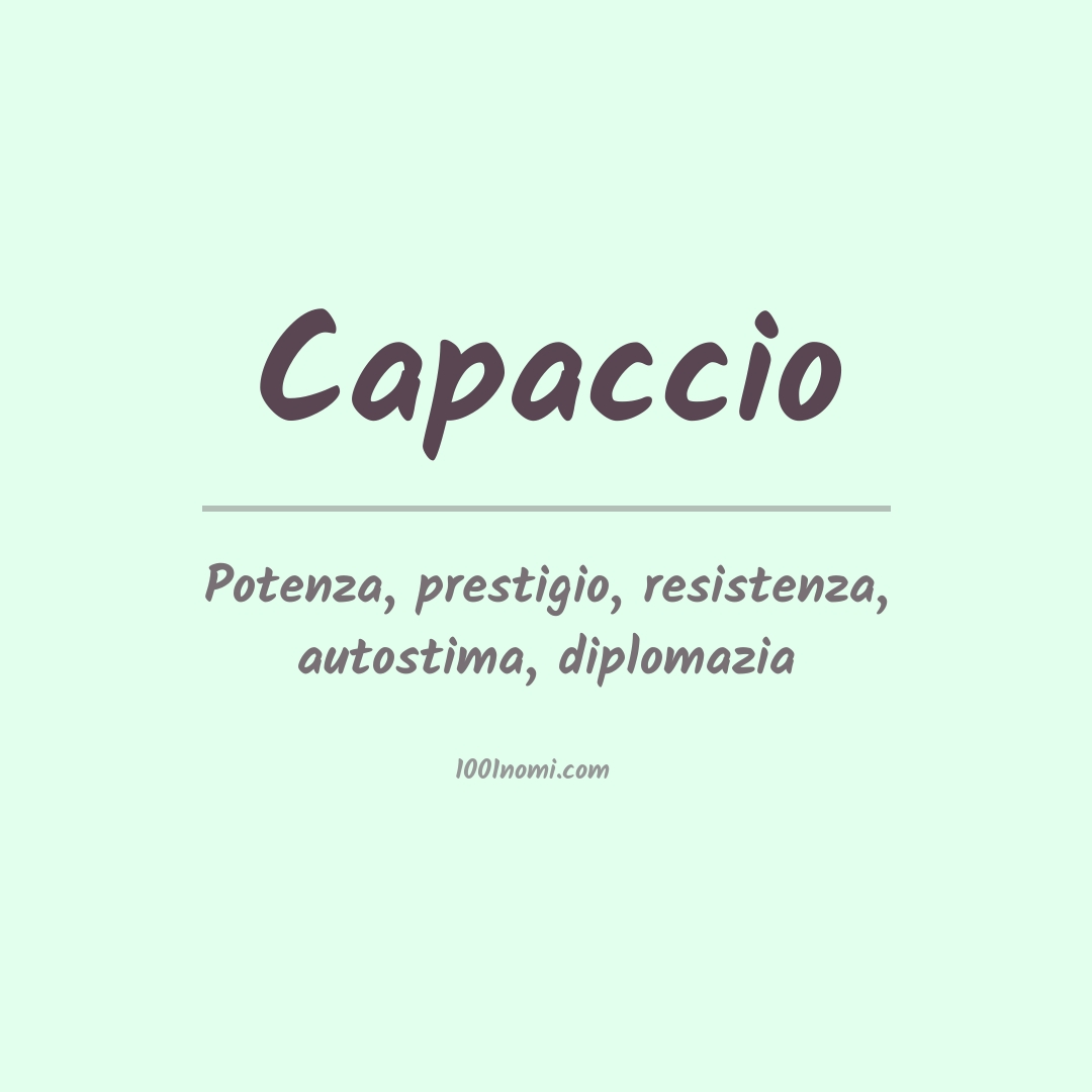 Significato del nome Capaccio Significato del nome Capaccio