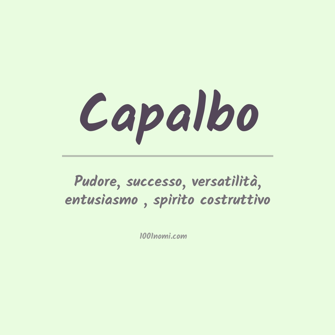 Significato del nome Capalbo