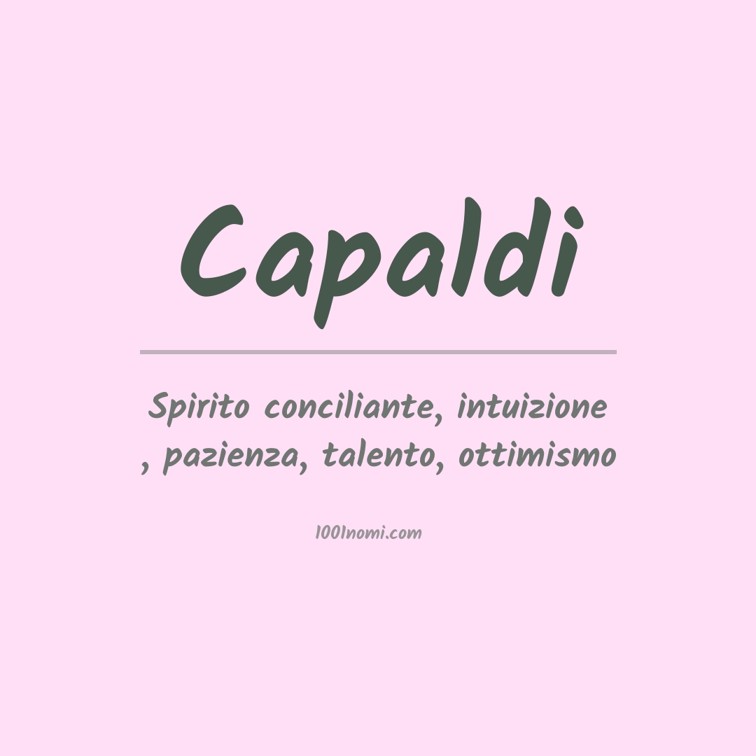 Significato del nome Capaldi