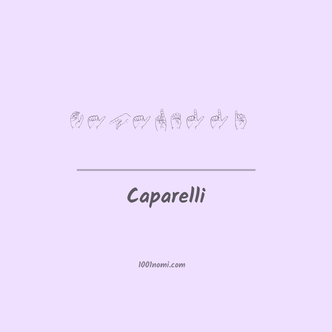 Caparelli nella lingua dei segni