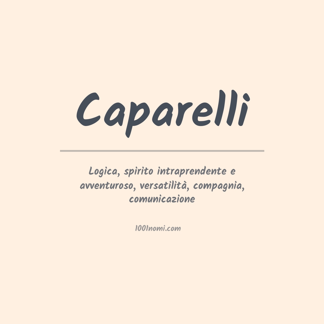 Significato del nome Caparelli