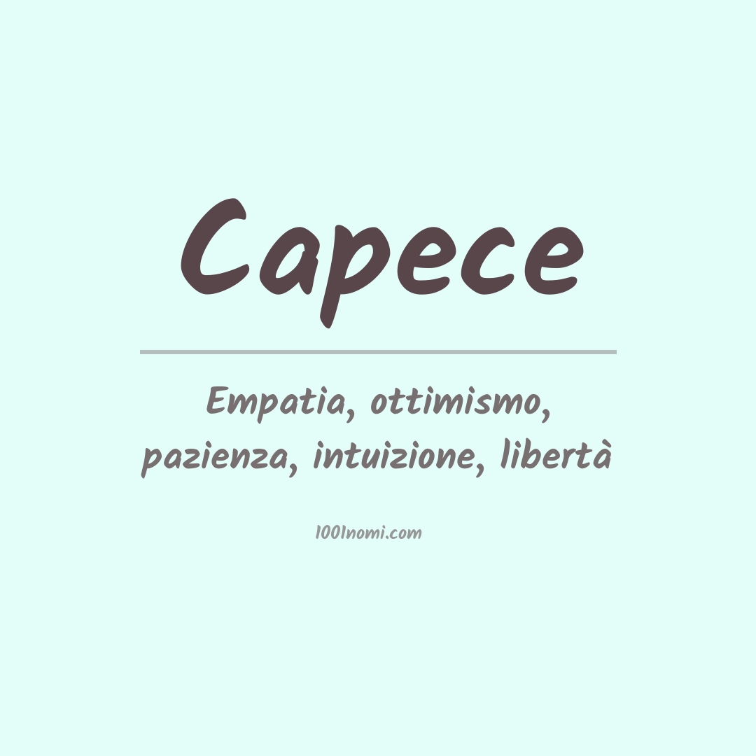 Significato del nome Capece