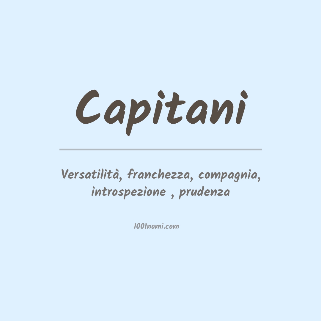 Significato del nome Capitani