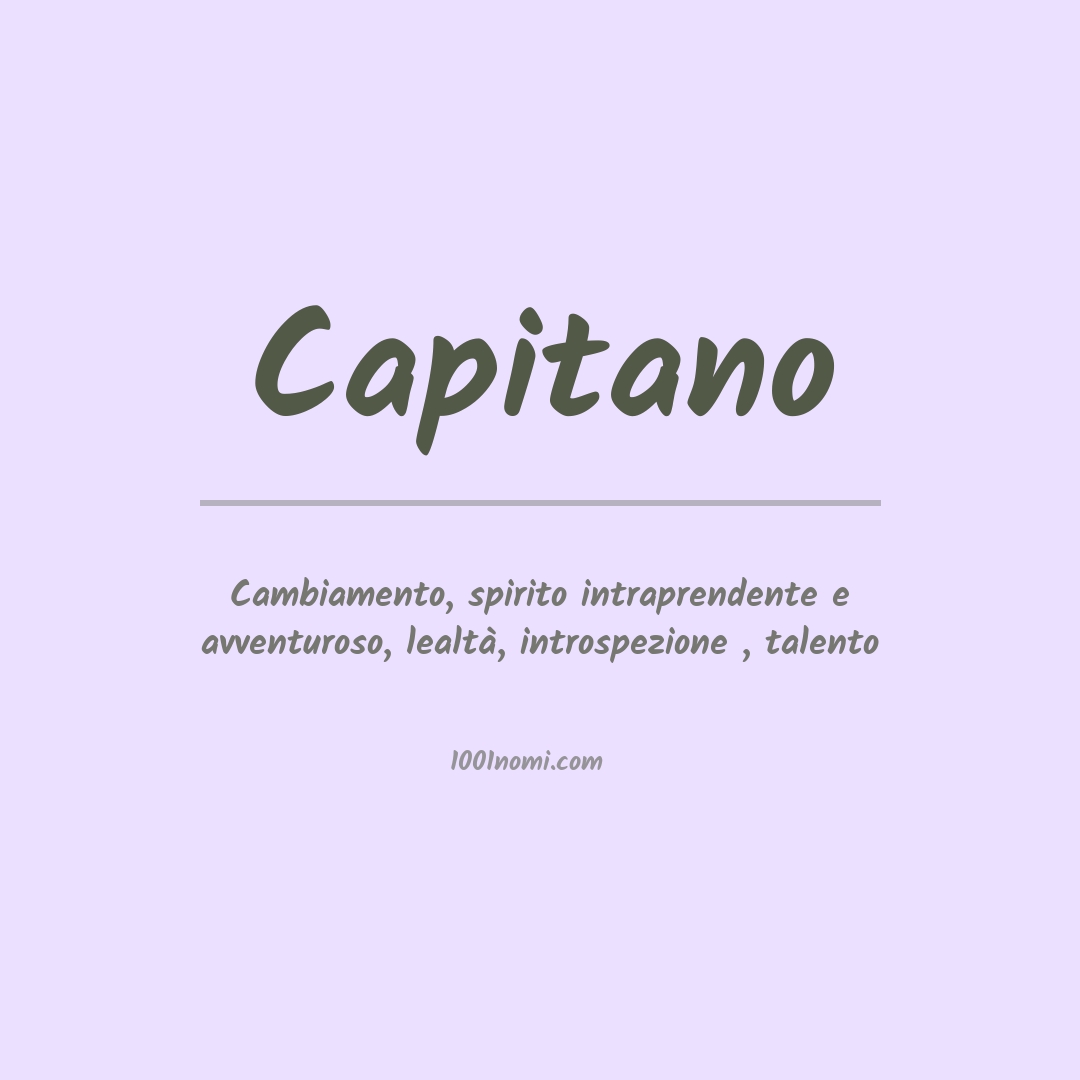 Significato del nome Capitano