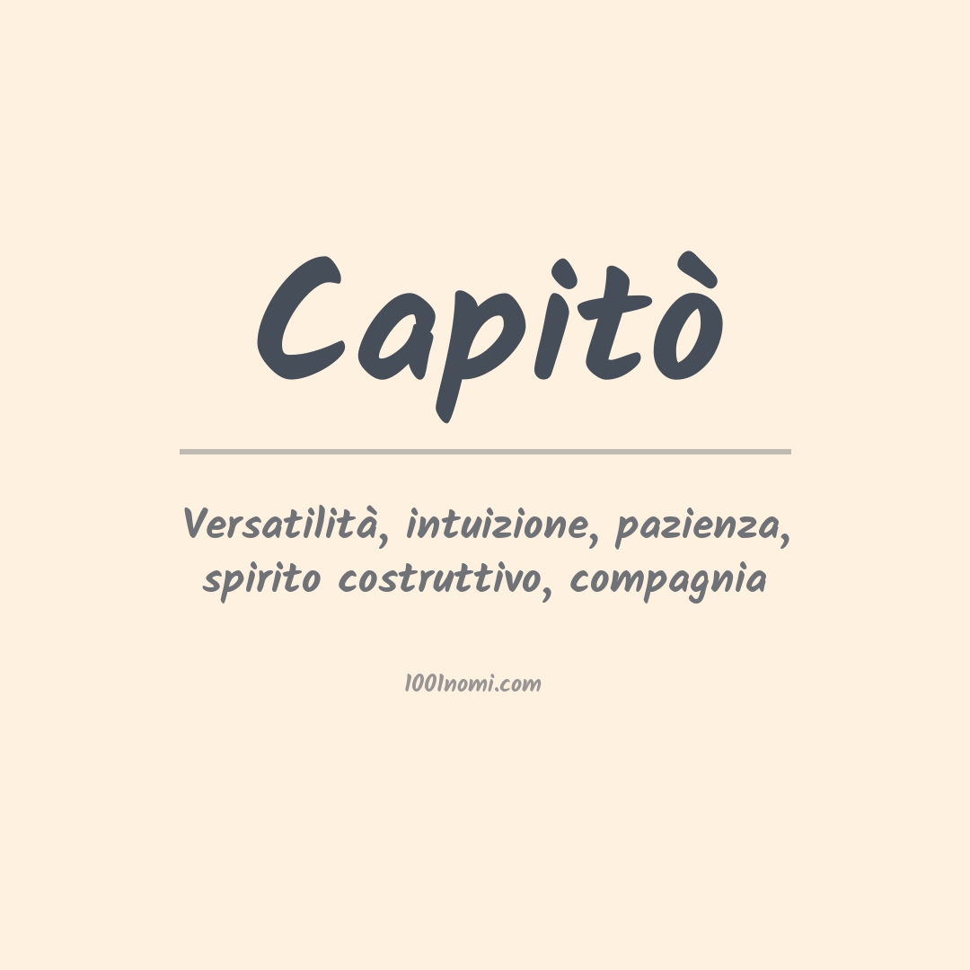 Significato del nome Capitò