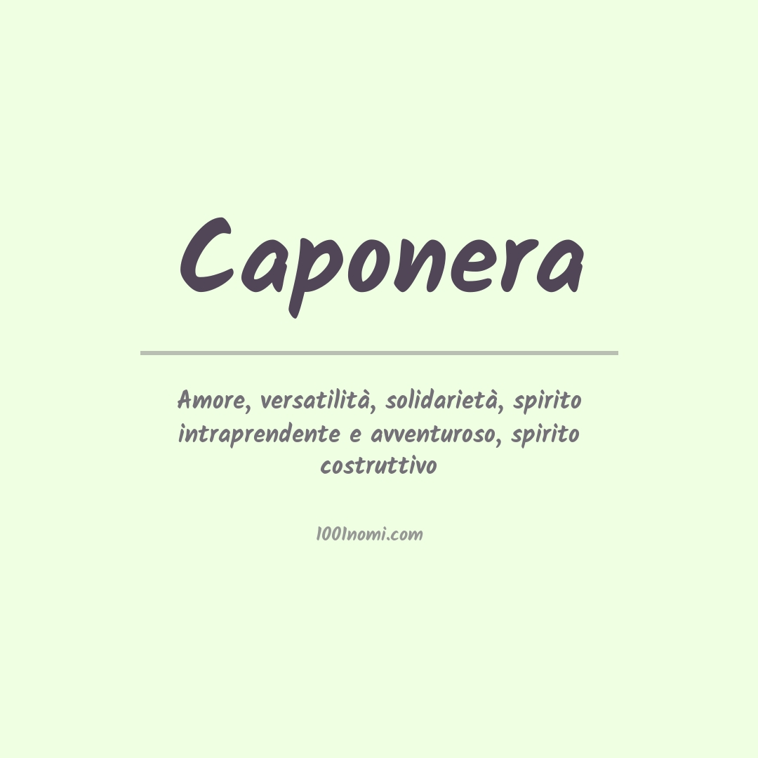 Significato del nome Caponera