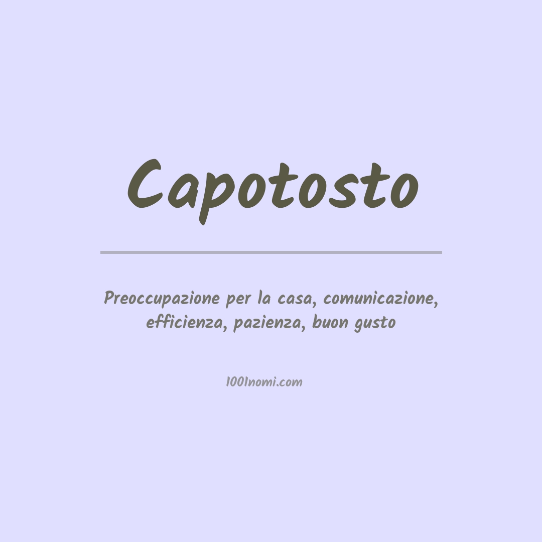 Significato del nome Capotosto