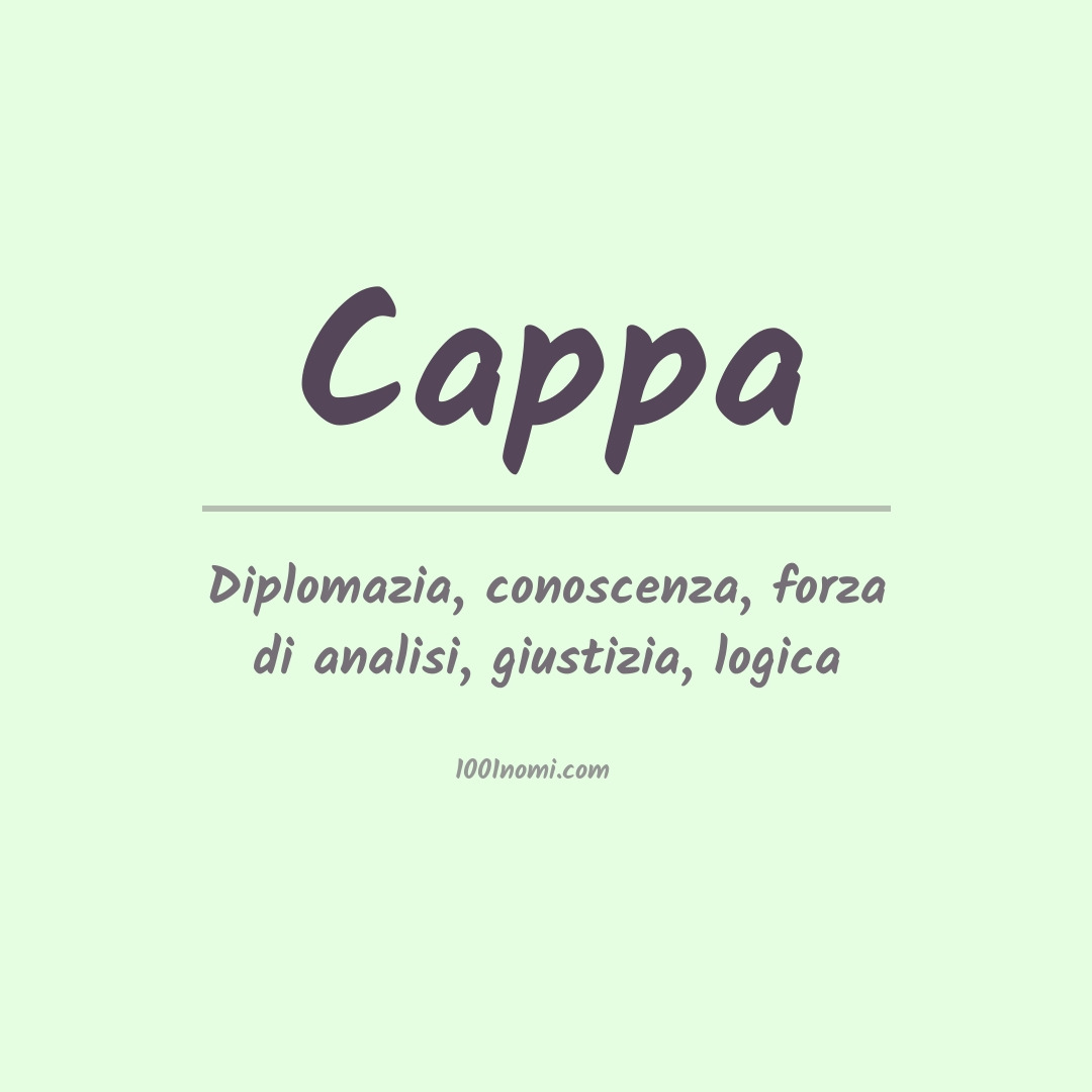 Significato del nome Cappa