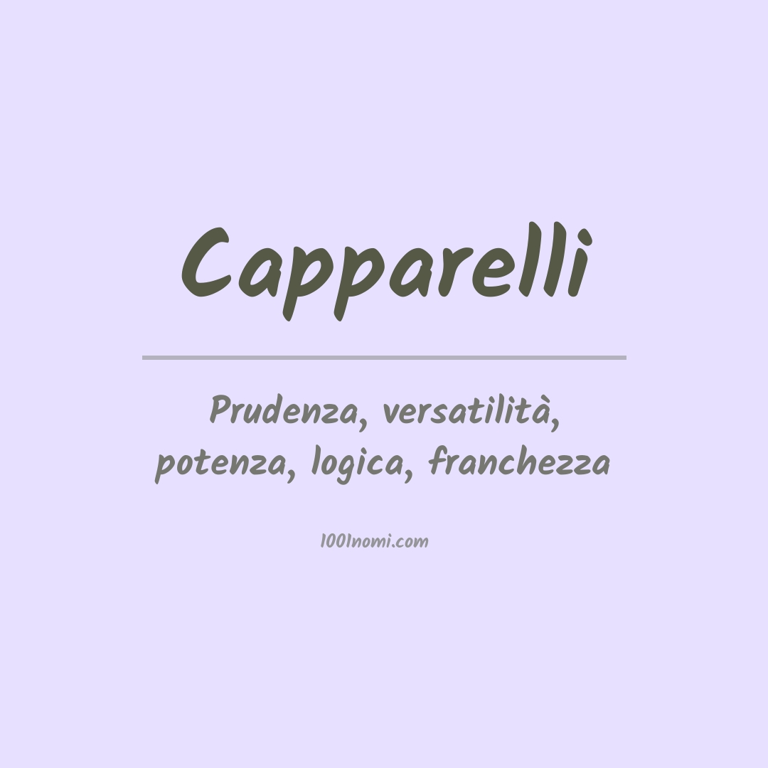 Significato del nome Capparelli