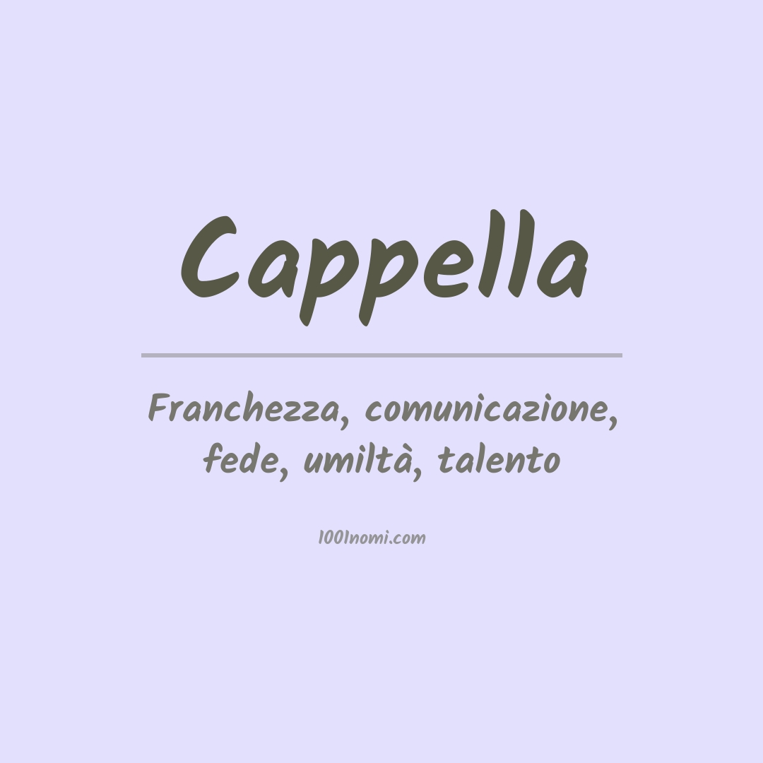 Significato del nome Cappella