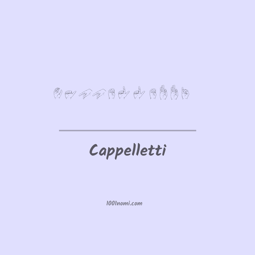 Cappelletti nella lingua dei segni