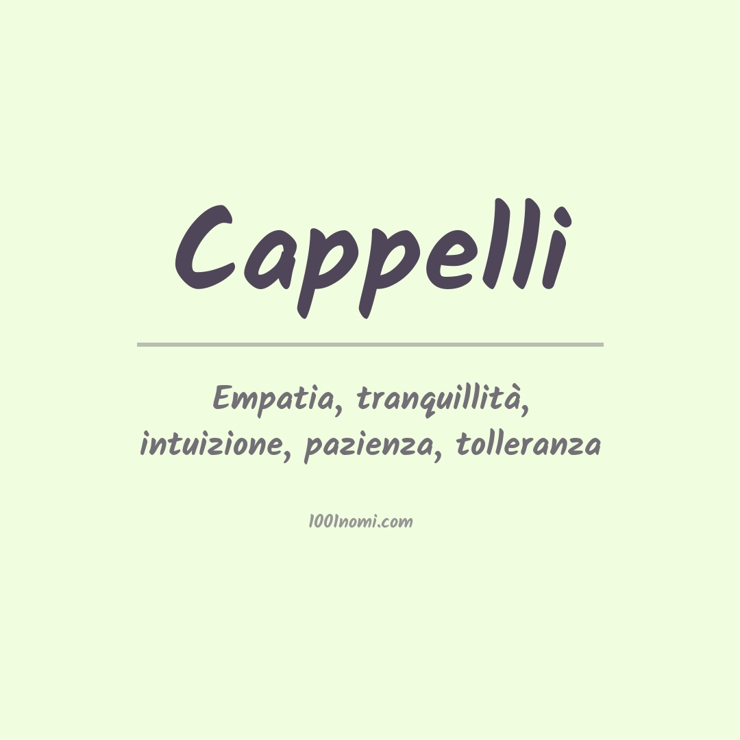 Significato del nome Cappelli