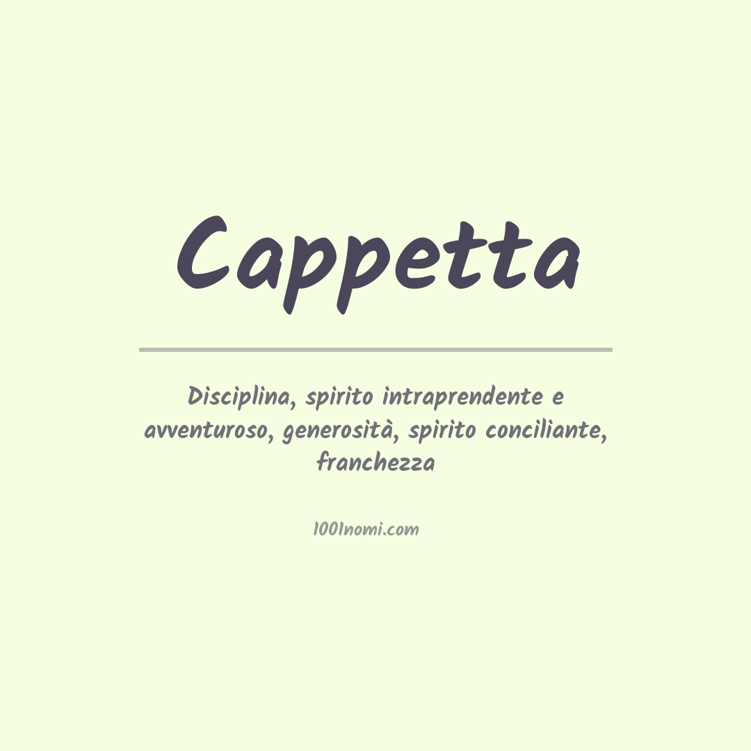 Significato del nome Cappetta