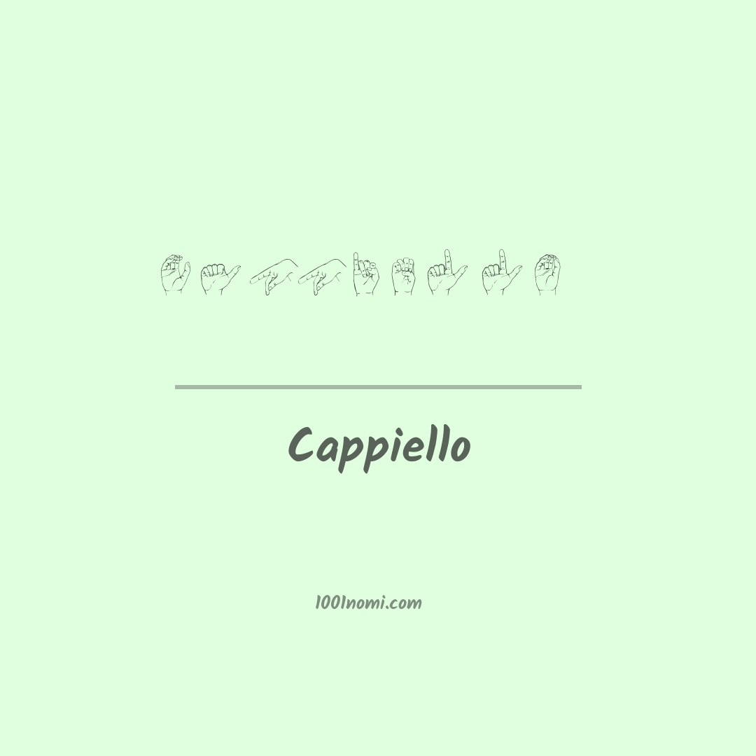 Cappiello nella lingua dei segni