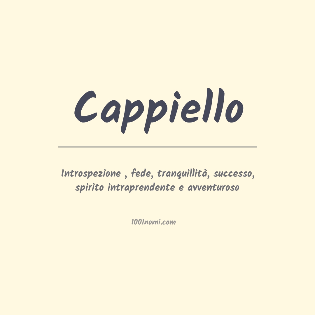 Significato del nome Cappiello