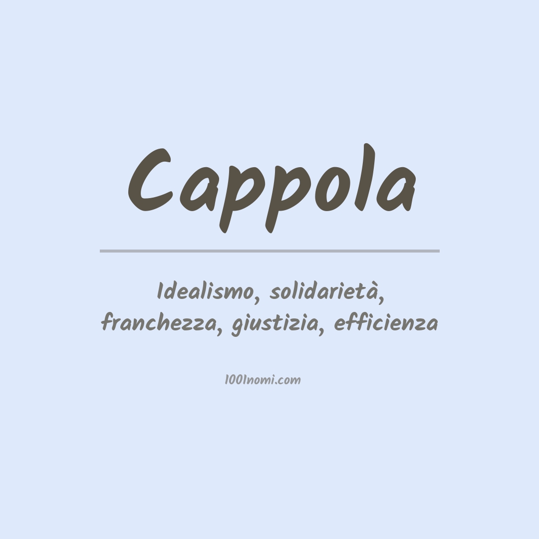 Significato del nome Cappola