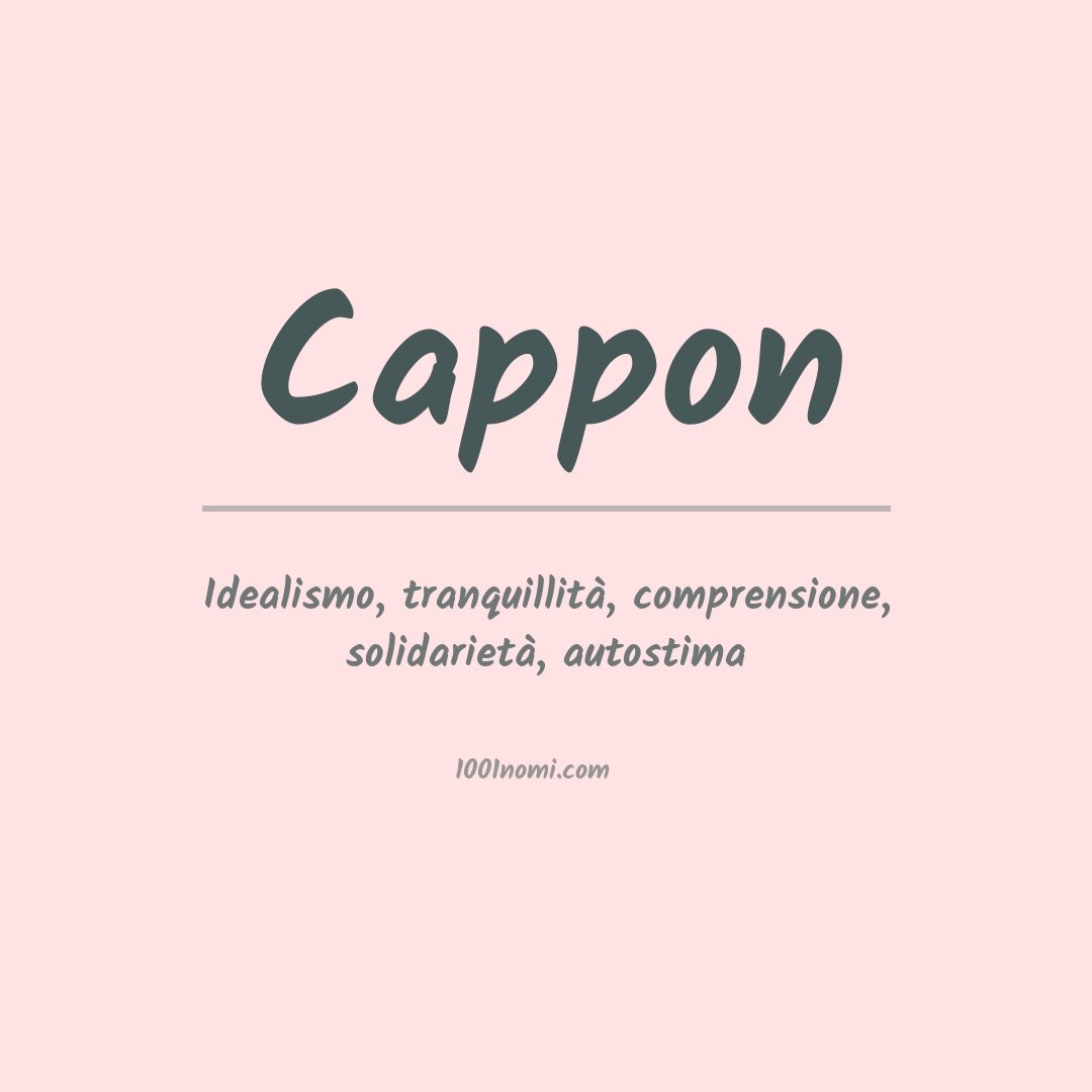 Significato del nome Cappon