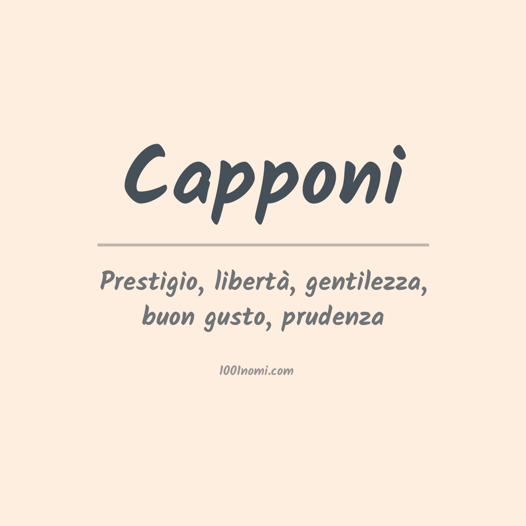 Significato del nome Capponi