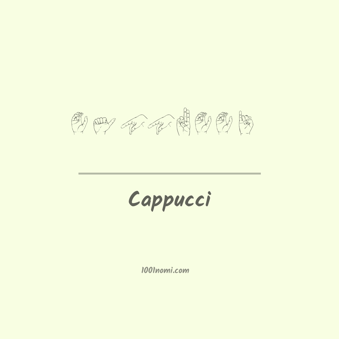 Cappucci nella lingua dei segni Cappucci nella lingua dei segni