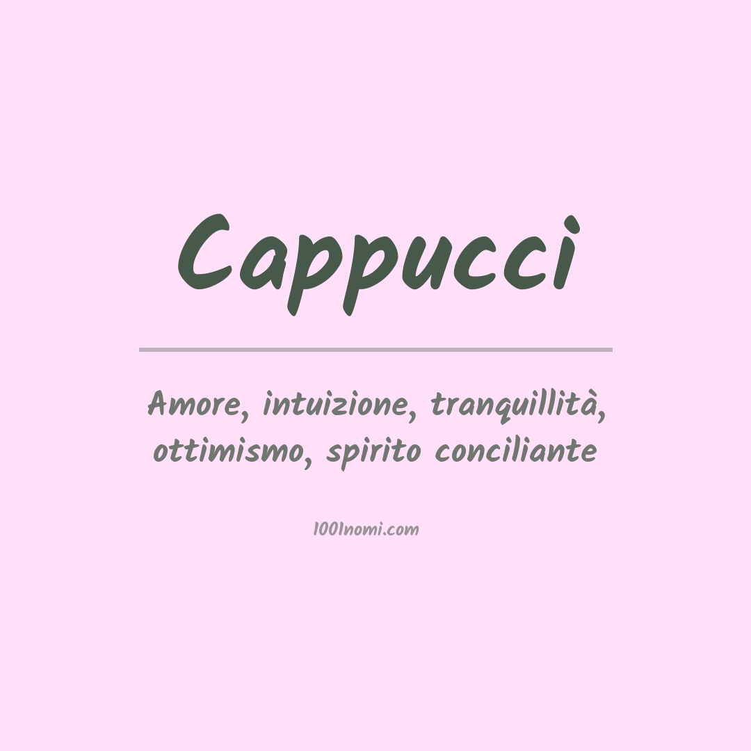 Significato del nome Cappucci Significato del nome Cappucci