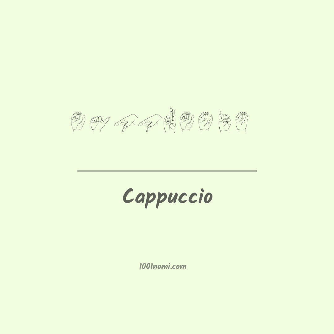 Cappuccio nella lingua dei segni Cappuccio nella lingua dei segni