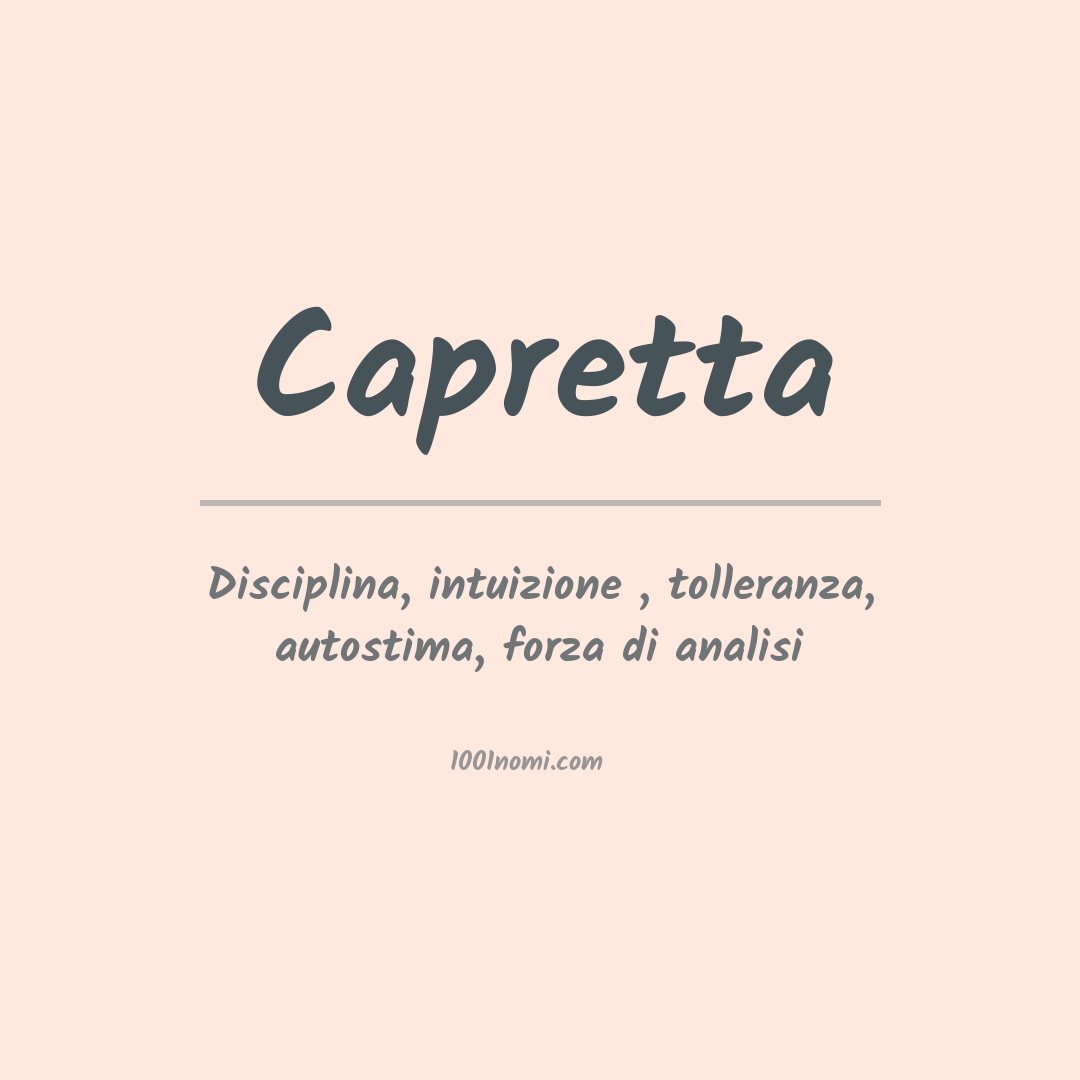 Significato del nome Capretta